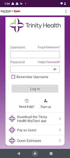 Captura de pantalla de Trinity Health MyChart