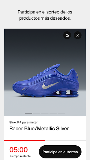 Captura de pantalla de Nike SNKRS: Zapatillas y ropa