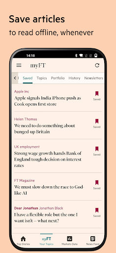 Captura de pantalla de Financial Times: Business News