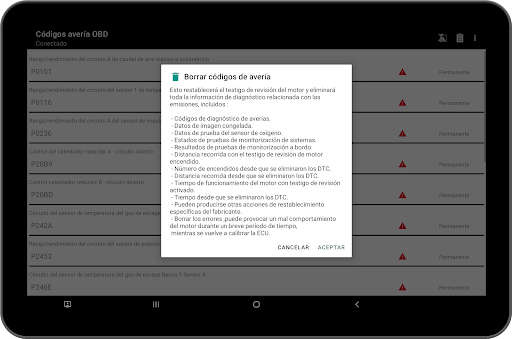 Captura de pantalla de Diagnóstico Tor OBD2