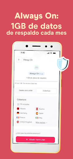 Captura de pantalla de Holafly eSIM: datos ilimitados