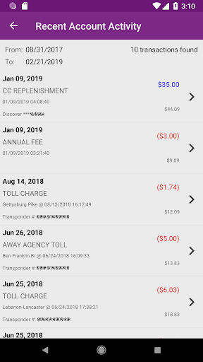 Captura de pantalla de PA Toll Pay