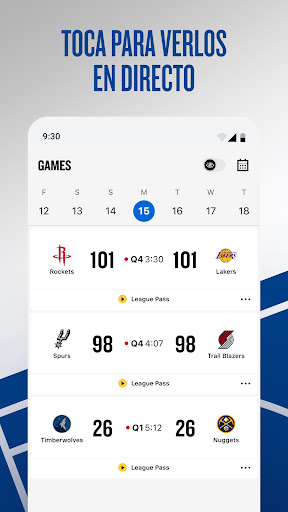 Captura de pantalla de NBA App: baloncesto en directo
