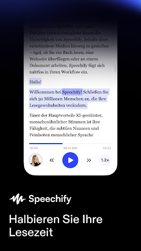 Speechify: KI-Vorlese-App Screenshot