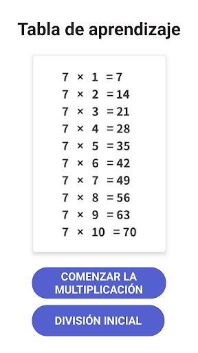 Captura de pantalla de Tabla de multiplicar prácticas