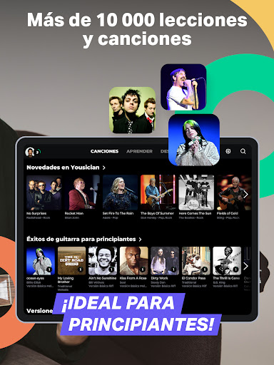 Captura de pantalla de Yousician: profesor de música