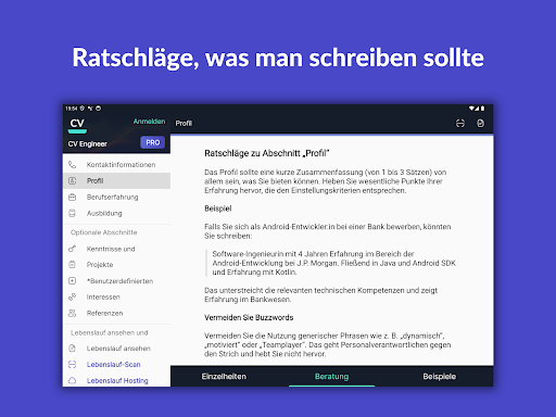 Lebenslauf Erstellen - Resume Screenshot