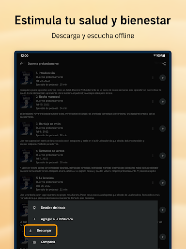 Captura de pantalla de Audible: Audiolibros, podcasts