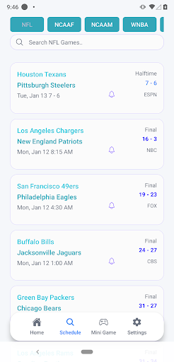 Live Scores : NFL NCAA NBA MLB screenshot