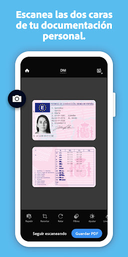 Captura de pantalla de Adobe Scan: escáner PDF con IA