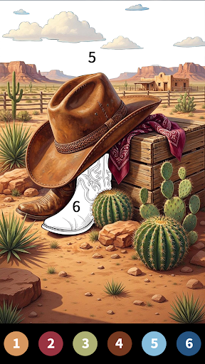 Captura de pantalla de Wild West Color by Number Book