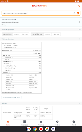 Captura de pantalla de WolframAlpha Classic