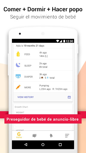 Captura de pantalla de Glow Baby para la lactancia