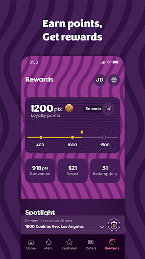 Captura de pantalla de Insomnia Cookies