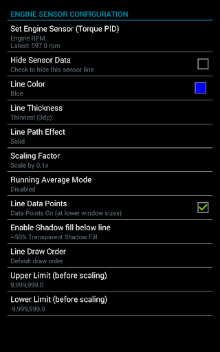 Captura de pantalla de Realtime Charts for Torque Pro