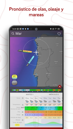 Captura de pantalla de Windy.com: Previsión del clima