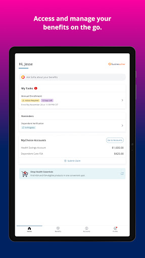 Captura de pantalla de MyChoice Benefits