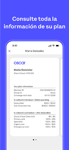 Captura de pantalla de Oscar Health