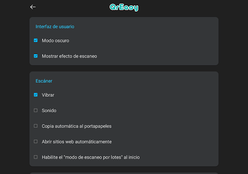 Captura de pantalla de Escáner de código QR