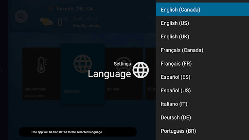 The Weather Network TV App screenshot