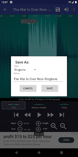 Captura de pantalla de Ringtone Maker:crea tono