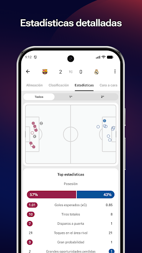 Captura de pantalla de FotMob - Resultados de fútbol