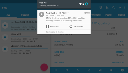 Flud+ screenshot