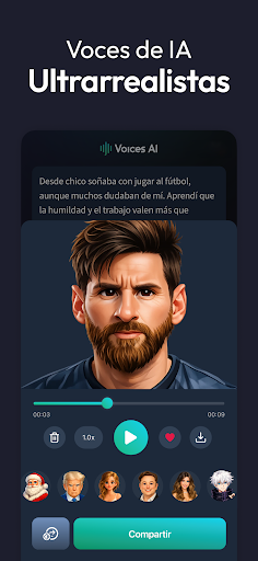 Captura de pantalla de Voices AI: Cambiador de Voz