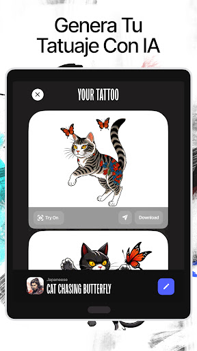 Captura de pantalla de Ink AI: Tatuajes de diseño IA