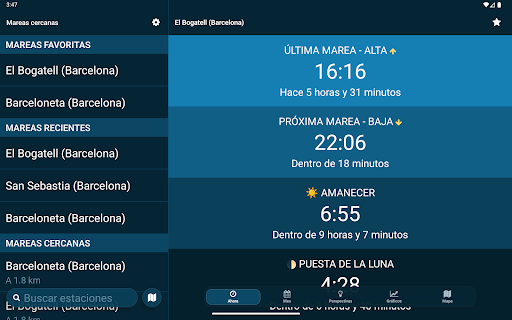 Captura de pantalla de Mareas cercanas