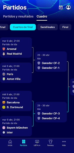 Captura de pantalla de UEFA Champions League Oficial