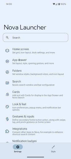 Captura de pantalla de Nova Launcher