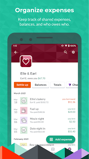 Captura de pantalla de Splitwise - Cuentas y gastos