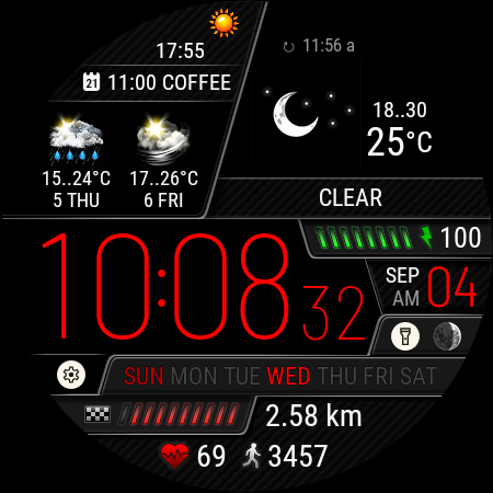 Captura de pantalla de Weather watch face W6.5