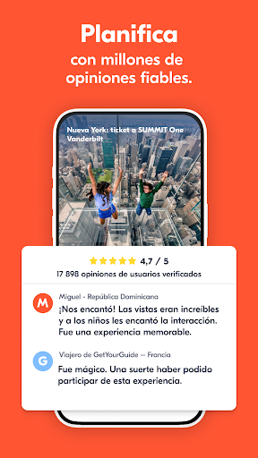 Captura de pantalla de GetYourGuide: tours y viajes