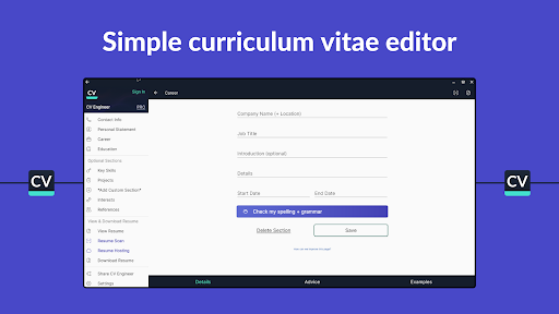 Resume Builder - CV Engineer screenshot