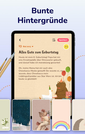 Tagebuch Journal mit Passwort Screenshot
