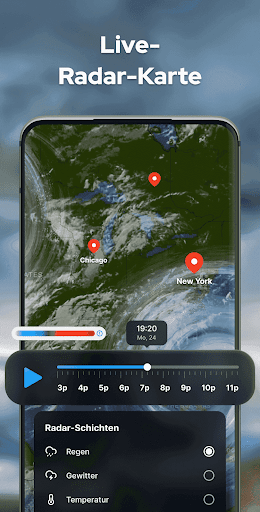 Wettervorhersage mit Radar Screenshot