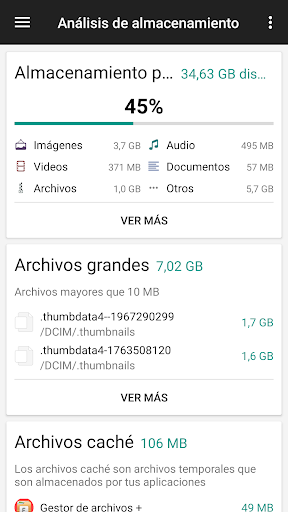 Captura de pantalla de Gestor de archivos