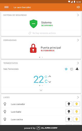 Captura de pantalla de Alarm.com