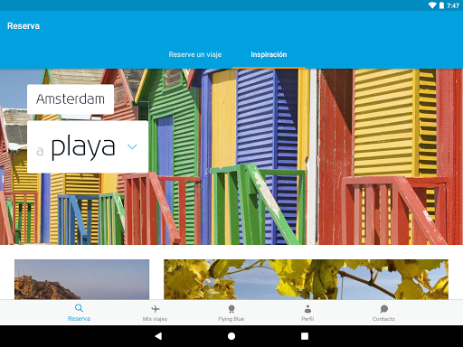 Captura de pantalla de KLM - Reservar un vuelo