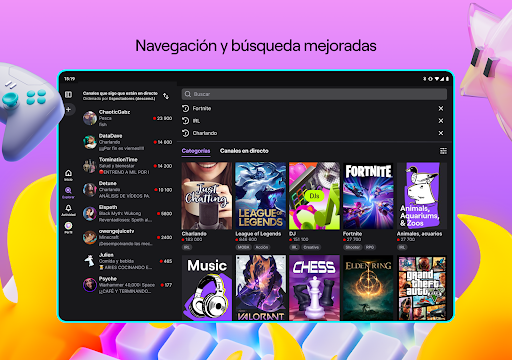 Captura de pantalla de Twitch: emisiones en directo