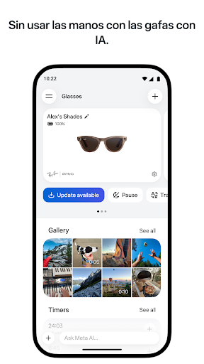 Captura de pantalla de Meta AI: asistente y gafas