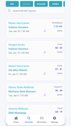 Live Scores : NFL NCAA NBA MLB screenshot