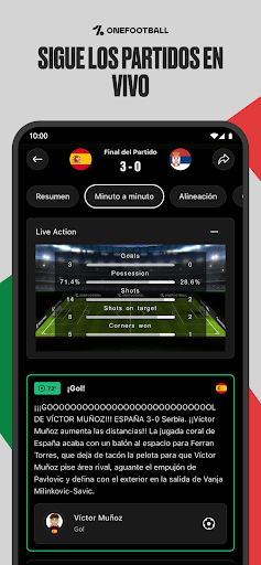 Captura de pantalla de OneFootball: Resultados Fútbol