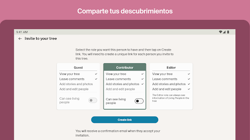 Captura de pantalla de Ancestry: Tu historia y ADN