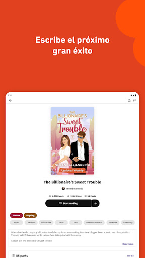 Captura de pantalla de Wattpad - Lee y Escribe