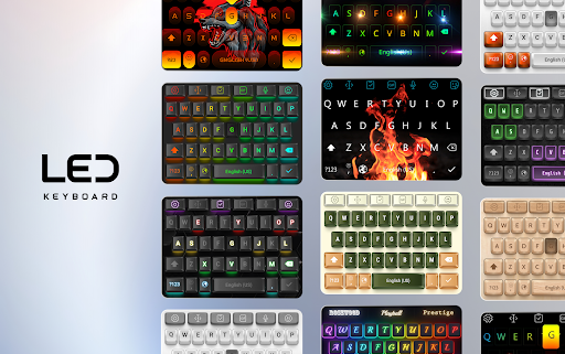 Captura de pantalla de Teclado LED RGB temas fuentes