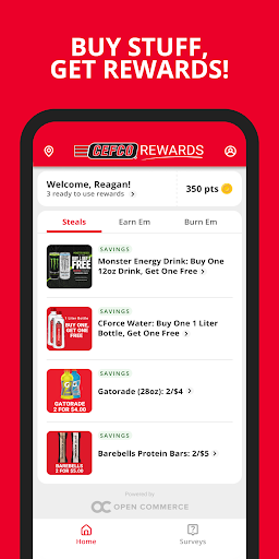 Captura de pantalla de CEFCO Rewards