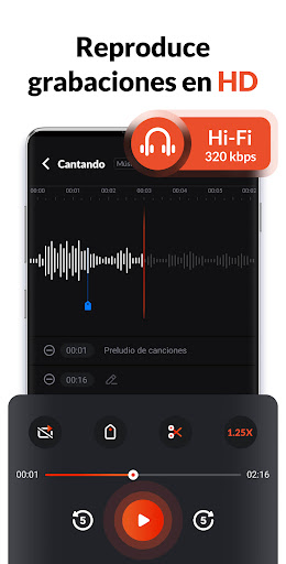 Captura de pantalla de Grabadora de Voz, Grabar Audio